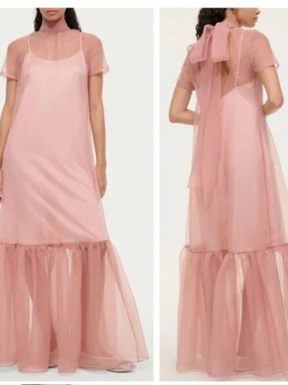 Staud Calluna Organza Maxi Dress in Misty Rose - Picture 7 of 13